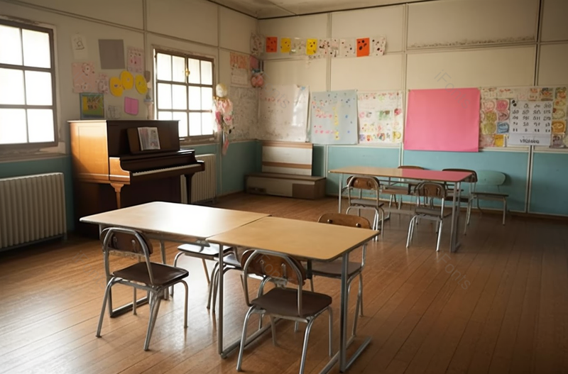 幼儿园教室钢琴黑板课桌教育摄影图,高清,摄影图,摄影图片,图片大全,摄影图免费下载